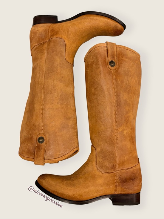 Frye Shoes - $399 Frye Melissa Button Tan Real Leather Distressed Tall Comfy Knee High Boot